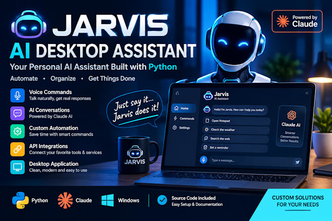 develop custom jarvis voice assistant python ai desktop assistant claude code