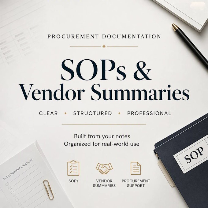 write procurement sops and vendor summaries