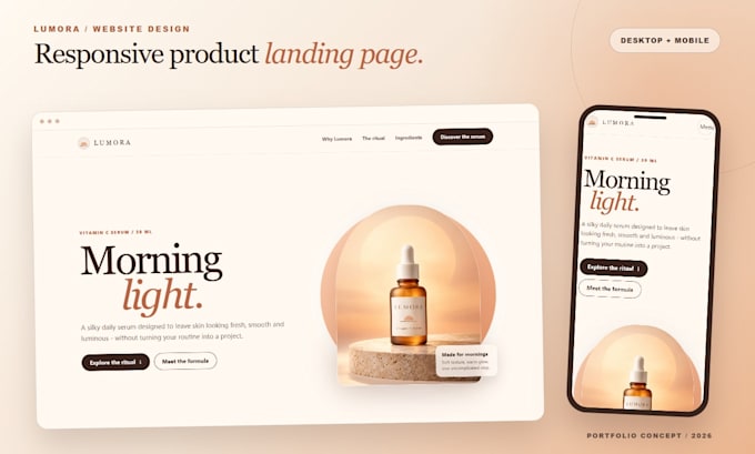 design and develop a responsive product landing page