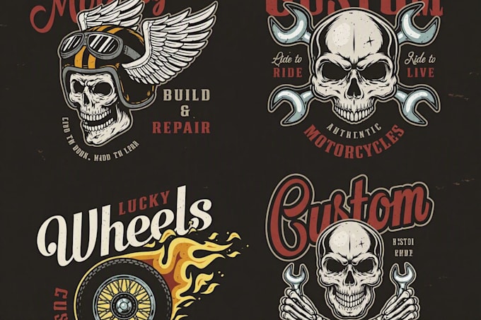 draw custom motorcycle illustration for tshirt