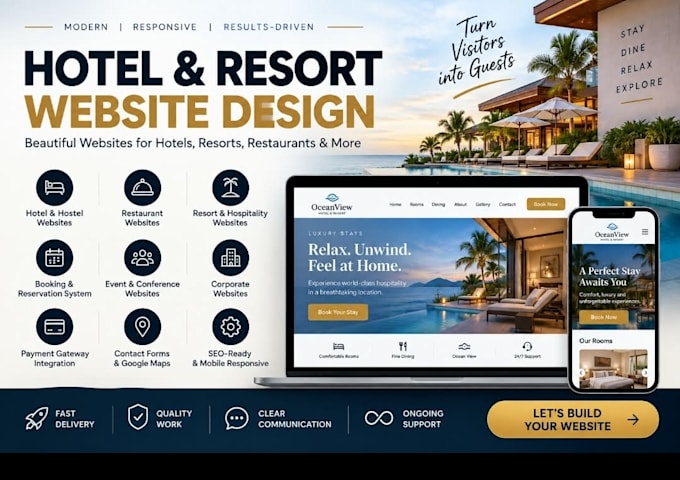 create hotel website and booking websites that boost bookings instantly