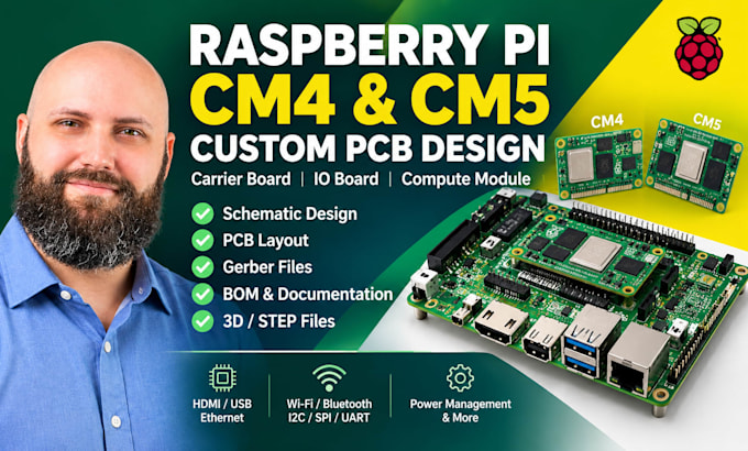 design raspberry pi cm4 cm5 carrier board, io board, compute module, pcb layout
