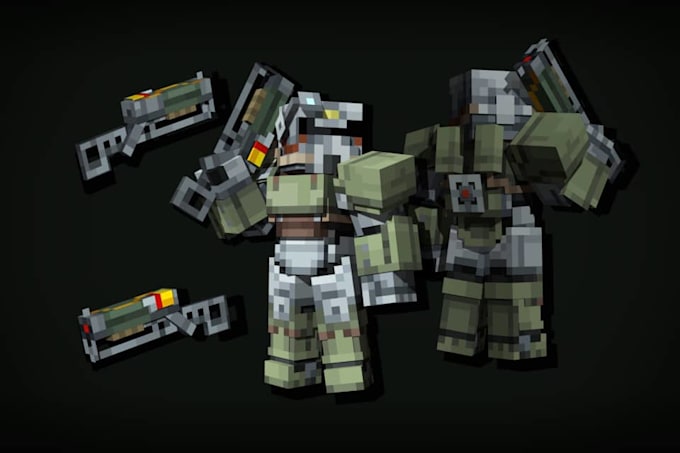 create custom minecraft blockbench 3d models, items, weapons and animations