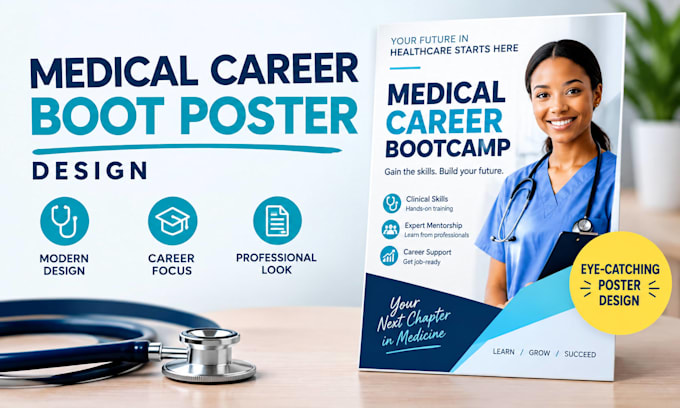 design a medical career bootcamp poster