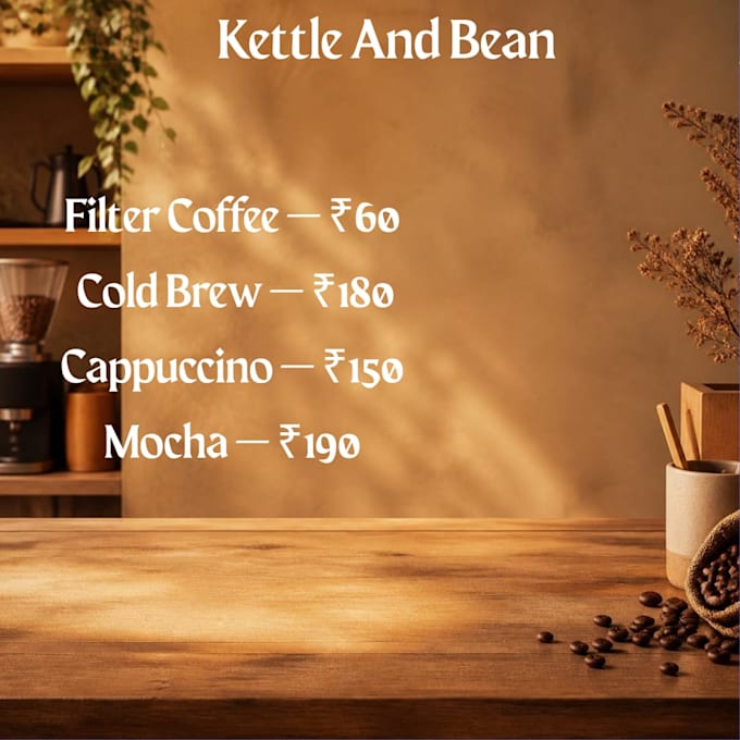 design eye catching instagram and facebook posts for your cafe or restaurant