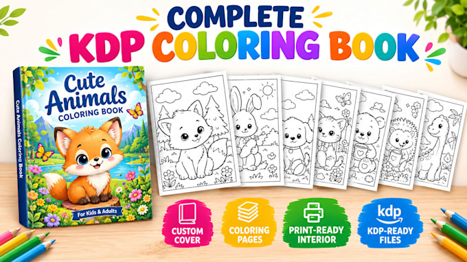 design KDP colouring book covers and interiors