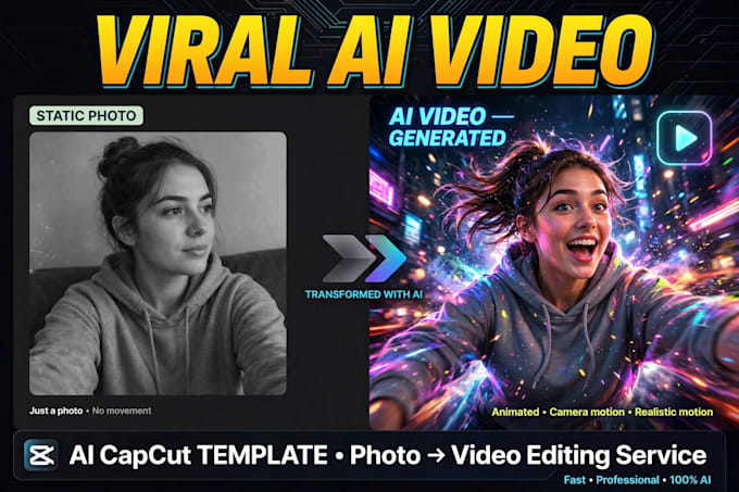 create viral ai capcut template photo to video editing