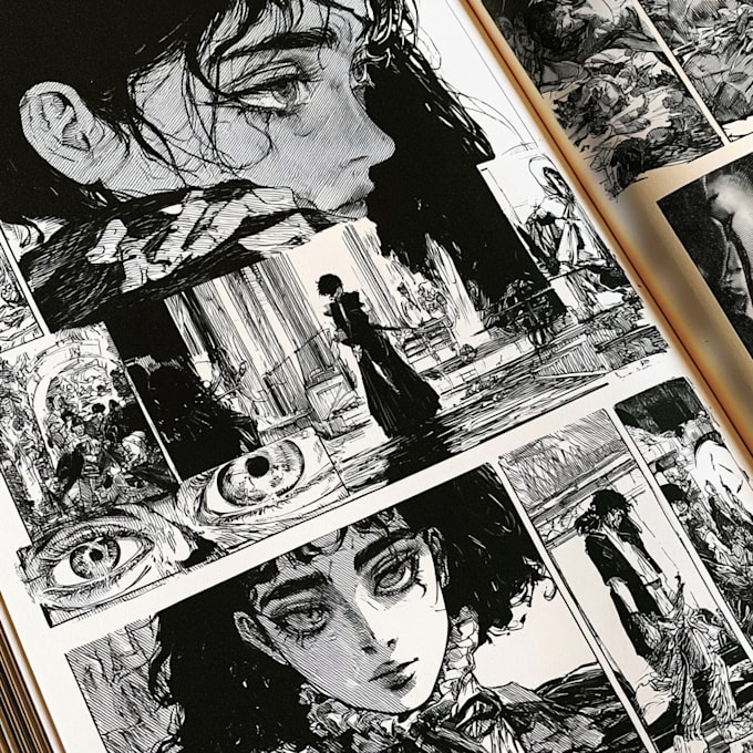 draw a unique comic book page or manga page