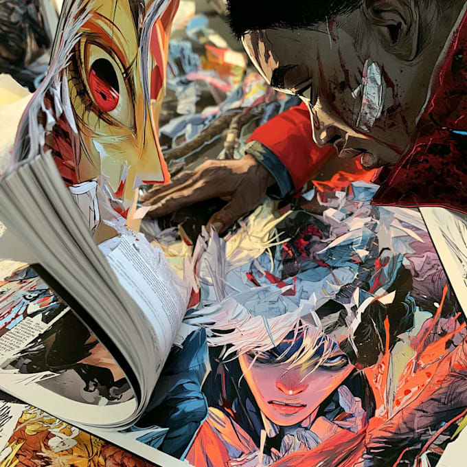 a comic illustrations for your anime and manga book pages