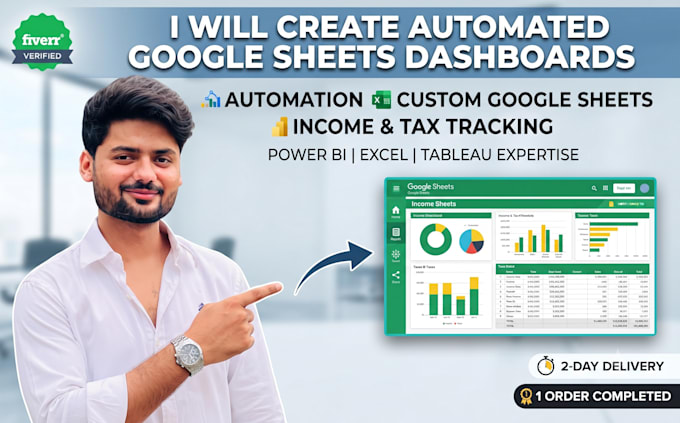 create a automated custom google sheets and tax dashboard