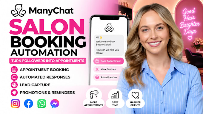 set up manychat salon booking automation