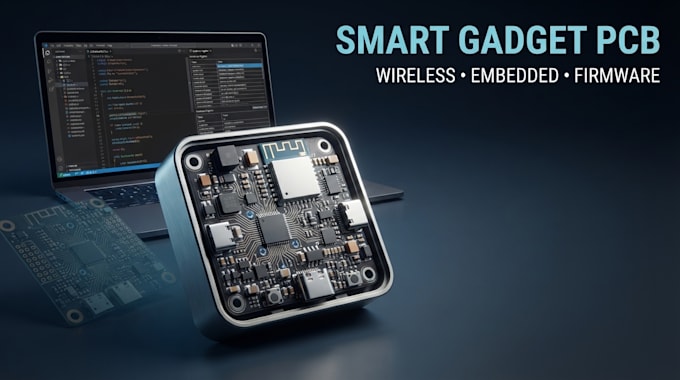 design smart gadget pcb, wireless electronics and embedded firmware