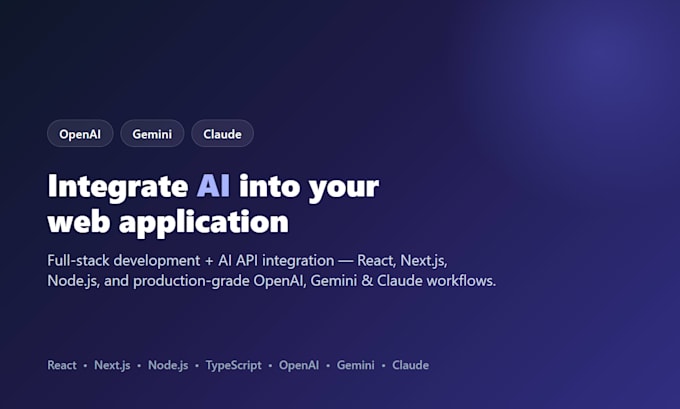 integrate openai, gemini or claude ai into your web app
