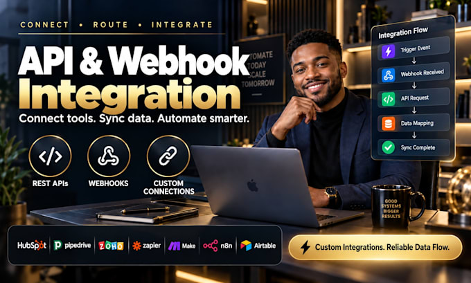 build api webhook zapier make n8n hubspot pipedrive zoho api database