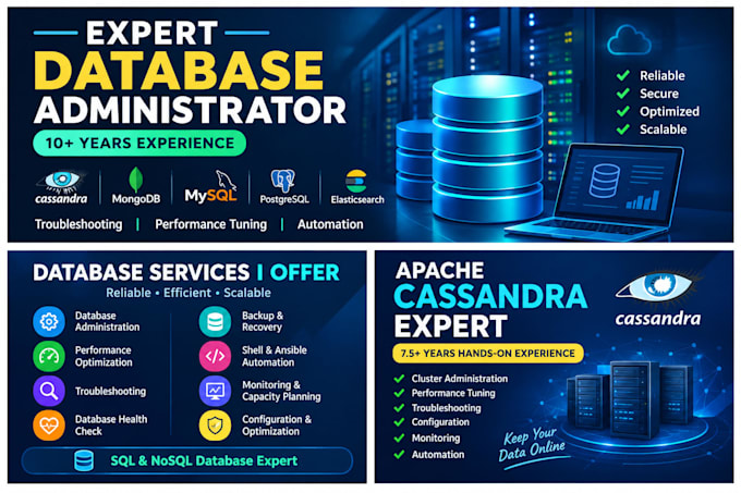 be your expert dba for sql and nosql database administration