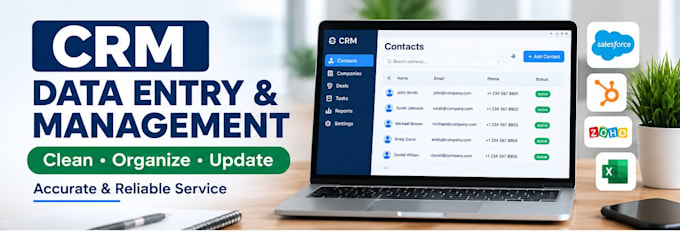 do CRM data entry, contact management and CRM cleanup