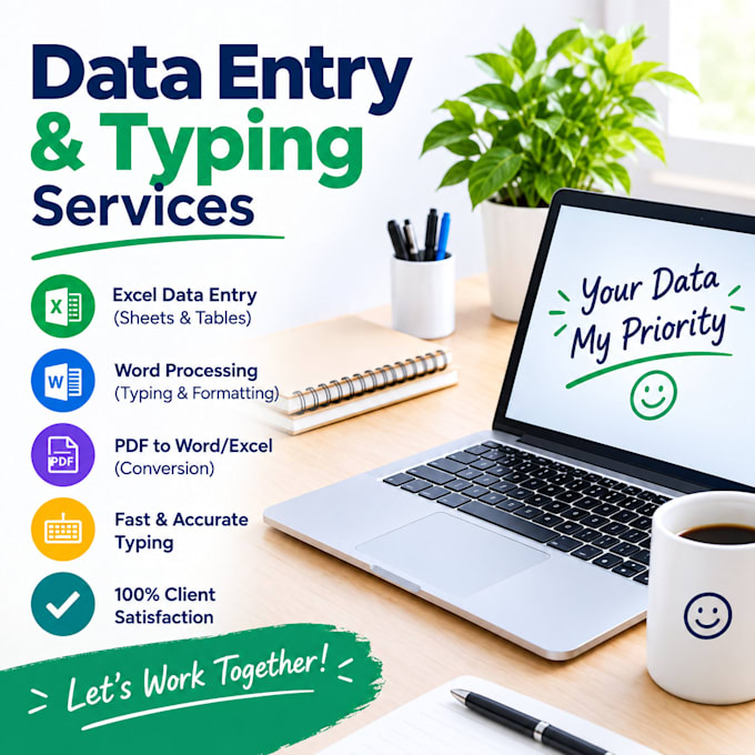 do accurate data entry and typing work with fast and timely delivery