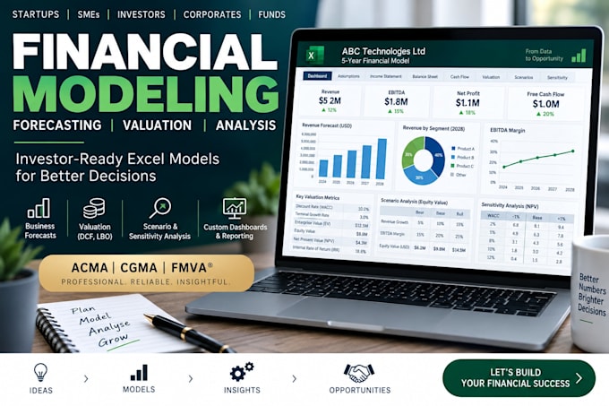 build an investor ready financial model forecast and valuation in excel