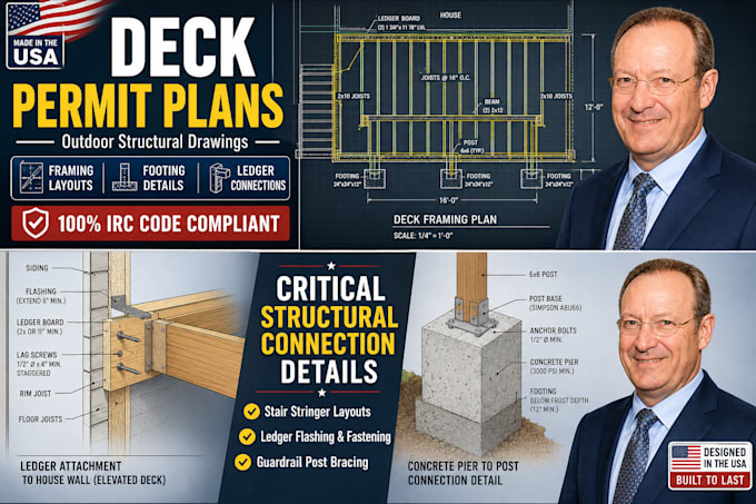 prepare deck permit drawings and outdoor structural plans
