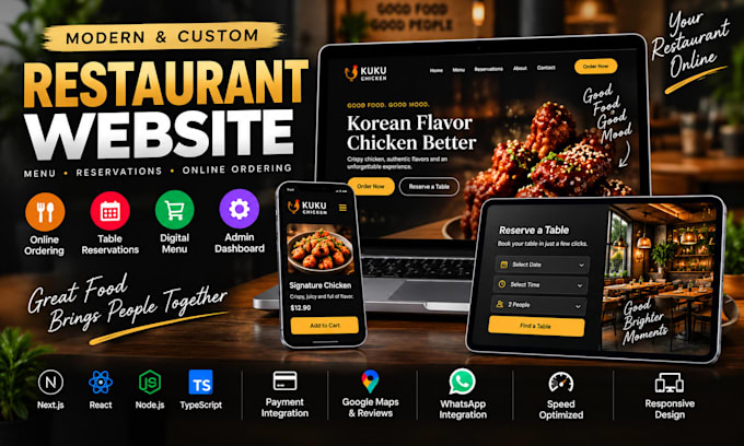build a restaurant website with ordering and reservations