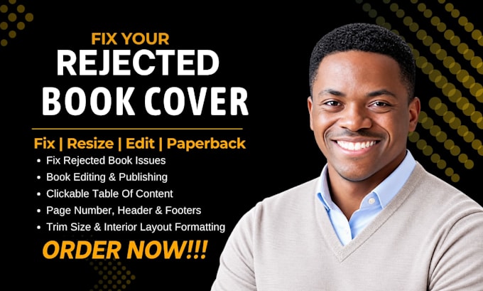 fix resize book cover, fix rejected kdp paperback  amazon kdp book formatting
