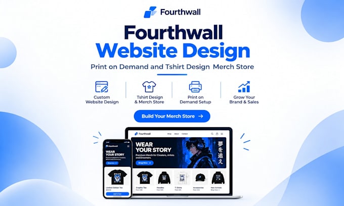 do fourth wall website fourthwall tshirt print on demand creator website design