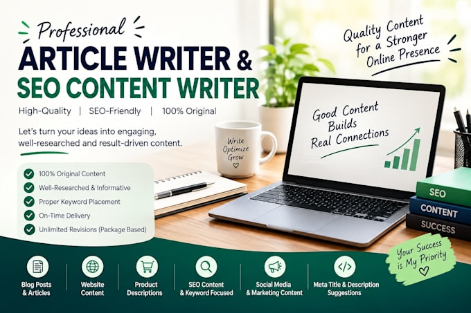 be your excellent article writer and SEO content writer