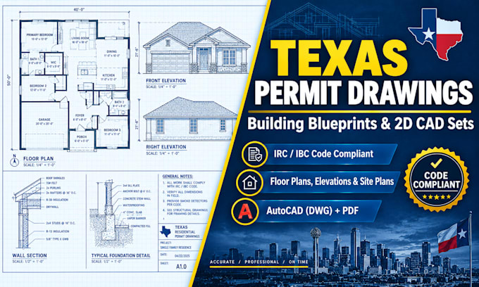 draft texas permit drawings and building blueprints