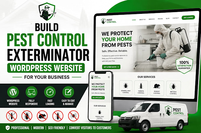 build pest control exterminator wordpress website for your business