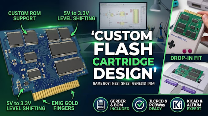design custom flash cartridge and game pcbs