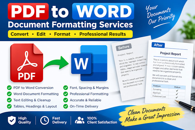 convert pdfs and format word docs