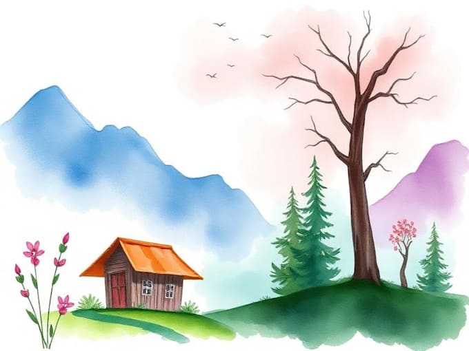 draw a digital watercolor illustration