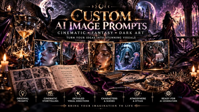 create cinematic and fantasy ai image prompts