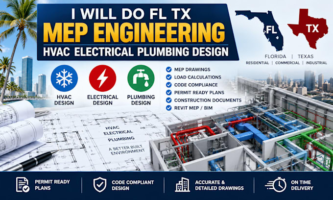 do fl tx mep engineering hvac electrical plumbing design