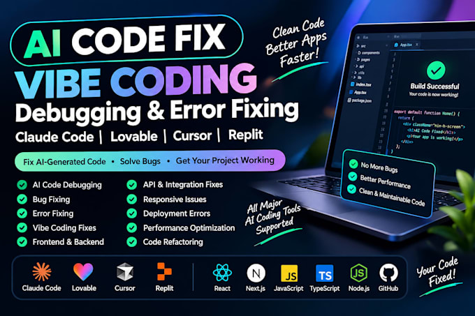 ai code fix vibe coding claude code lovable cursor replit debugging errors