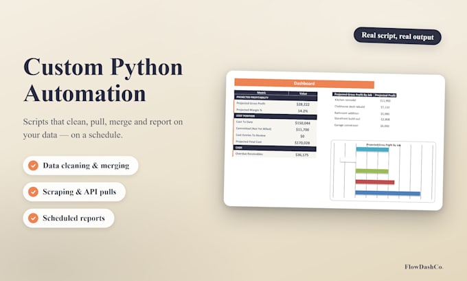 write a python script to automate your data, reports or scraping