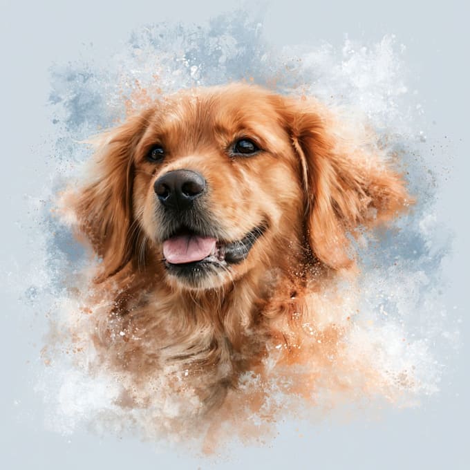 turn your pet photo into a beautiful memorial portrait
