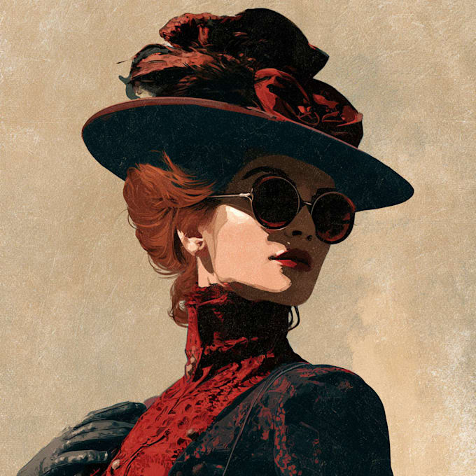 draw a unique illustration in a vintage style