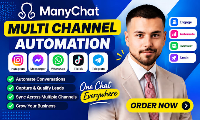 build manychat automation for instagram facebook whatsapp