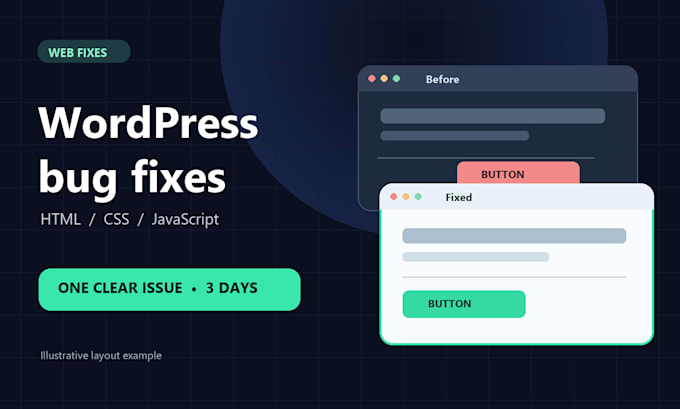 fix wordpress HTML CSS and javascript bugs