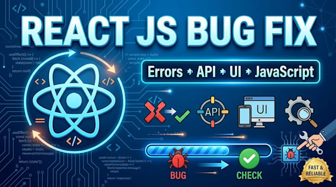 fix react js bugs, errors and frontend issues