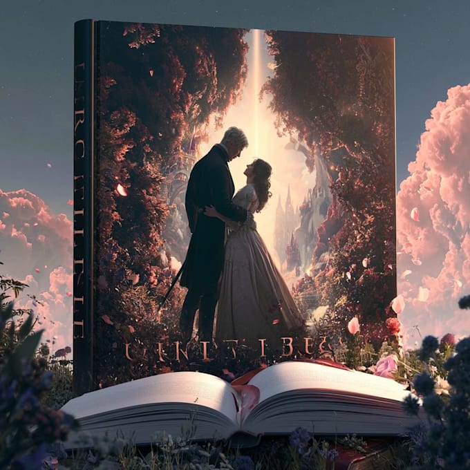 do design creative romantic book or ebook cover