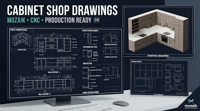create cabinet shop drawings in mozaik
