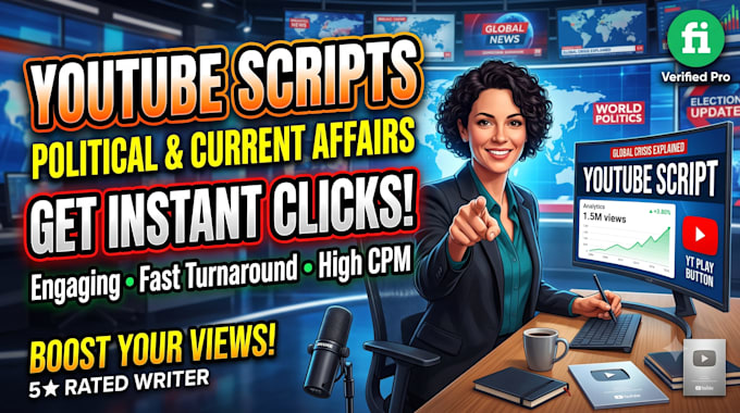 write engaging political and current affairs youtube scripts