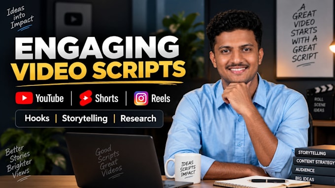 write engaging youtube shorts, reels and short video scripts