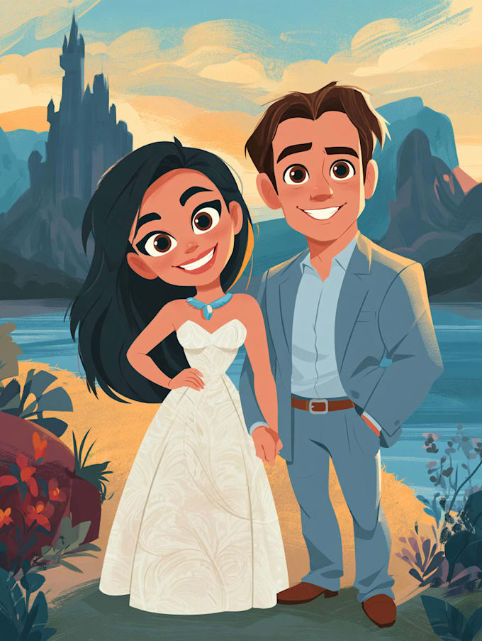 create a disney cartoon illustration