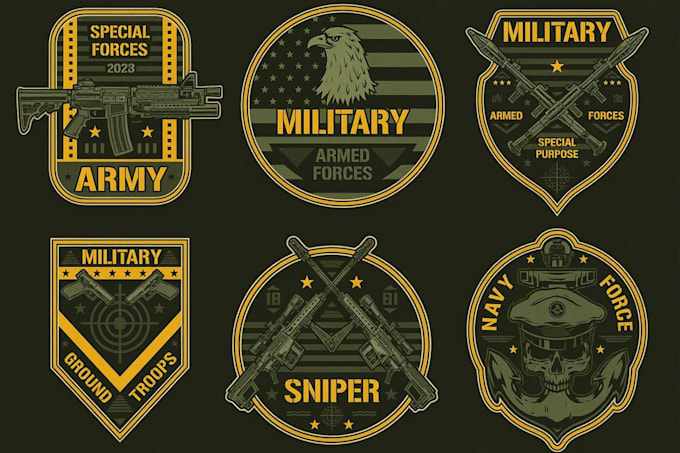 design stunning military patch, logo and badge