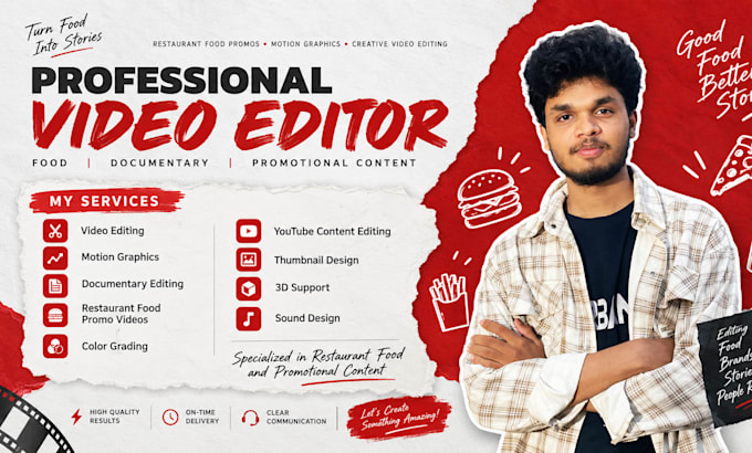 edit food promo video, restaurant reels and menu ads