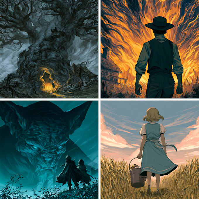 design a custom illustrated book cover with