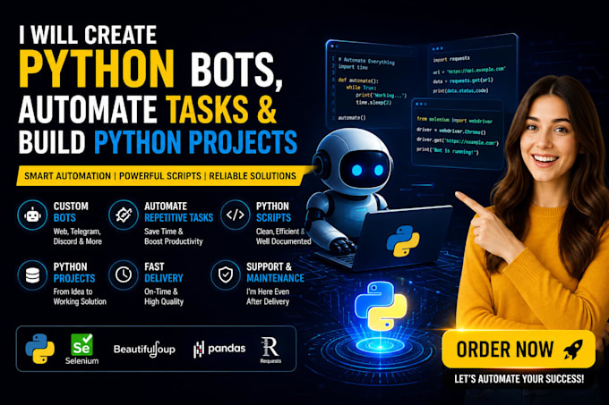 develop custom bots websites and scripts